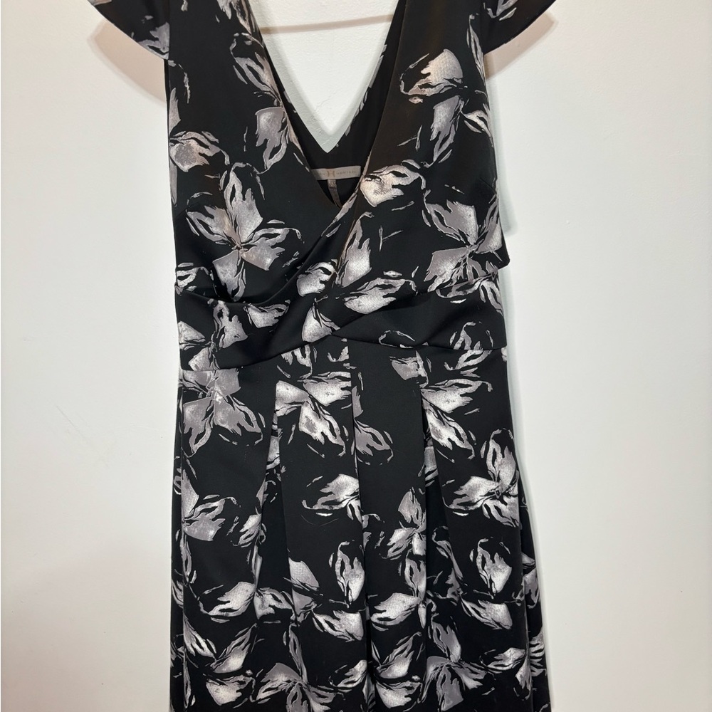 Halston Heritage Black and White Midi Dress